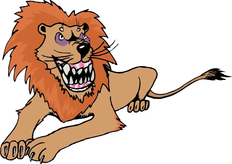 angry lion as picture for clipart