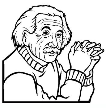 Albert Einstein Coloring Page N2
