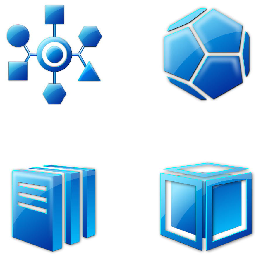 Blue database icons clipart free image download