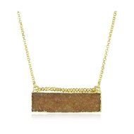 Mickey Lynn Jewelry Rectangle Druzy With Gold Necklace