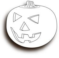 painted white halloween pumpkin in a coloring book