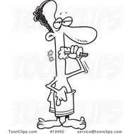 Black And White Cartoon Brush Teeth