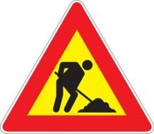 Symbol Ahead Construction Road Information Warning
