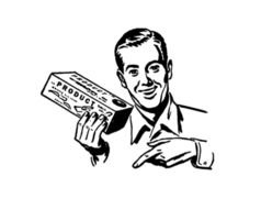 Retro Salesman Clip Art drawing