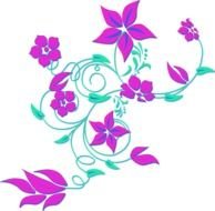 Purple Flowers Border drawing