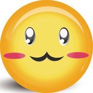 smiley with mustache and pink cheeks