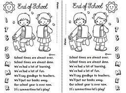 End Of School Year Poems