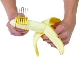 cut a banana with a special knife