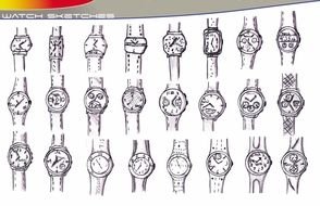 different watches as a graphic illustration