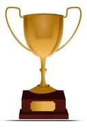 blank golden trophy
