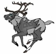 Clipart of the grey running deer