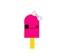 cartoon pink ice cream with bow