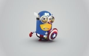 minion dressed as captain america