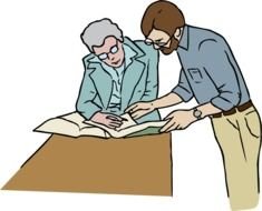 people near the teacher's desk