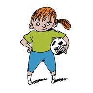 girl foottball drawing