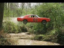 1969 Dodge Charger in the air