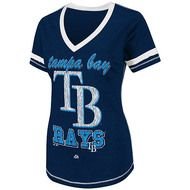 Tampa Bay Rays Womens Bling Beauty Fashion Top By Majestic Athletic