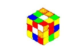 drawn rubik cube on a black background