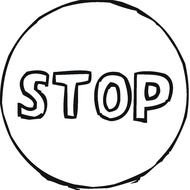 black and white stop sign