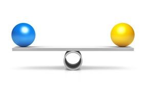 Balance of the yellow and blue balls clipart