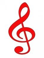 Red Treble Clef Clip Art