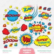 Digital Superhero Text Clip Art
