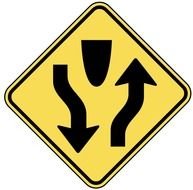 Divided Highway Ahead Sign N2