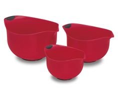 Red and black kitchen bowls