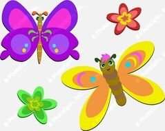 Cute Butterfly And Flower Clip Art