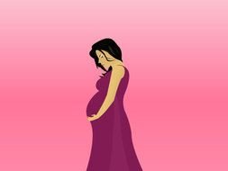 Colorful pregnant mother clipart