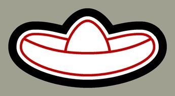 Clipart of White Sombrero