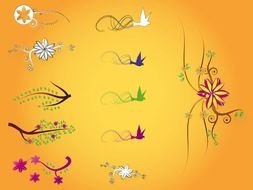 branches as graphic elements for clipart