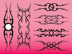 Ä°llustration of Tribal Tattoos Graphics