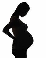 black silhouette of Pregnant woman