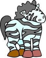 cartoon striped zebra