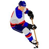 Hockey Player Clip Art drawing