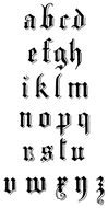 Gothic calligraphy in graphic representation