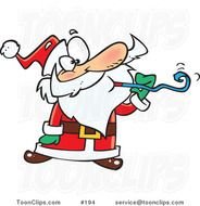 Santa Cartoon Christmas Clipart Sleigh Funny