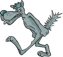 Cartoon grey wolf clipart