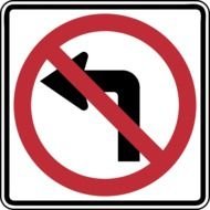 Sign of no left turn clipart