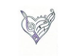 drawn musical heart