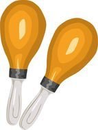 white-brown maracas on a white background