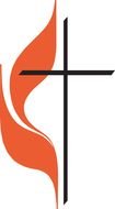 Methodist Cross And Flame drawing