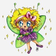 painted fairy with sparkling eyes