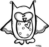 Cute Owl Clip Art Black