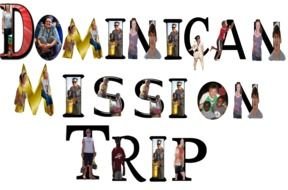 Dominican Mission Trip, collage, people in letters