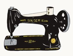 vintage Sewing Machine, Clip Art