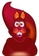 cartoon burgundy squirrel