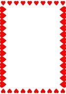 painted frame of red hearts