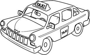 Taxi Coloring Pages For Kids drawing